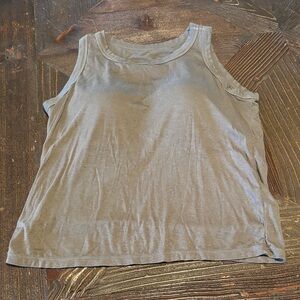 Casual Sleeveless Green Tank Top with built in bra and padding.